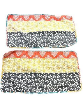 Lot Of 2 Lush Decor Multicolor Bohemian Striped Floral Pillow Shams 20"x36"